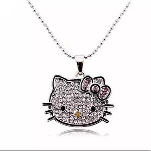 Hello Kitty Rhinestone Crystal Necklace